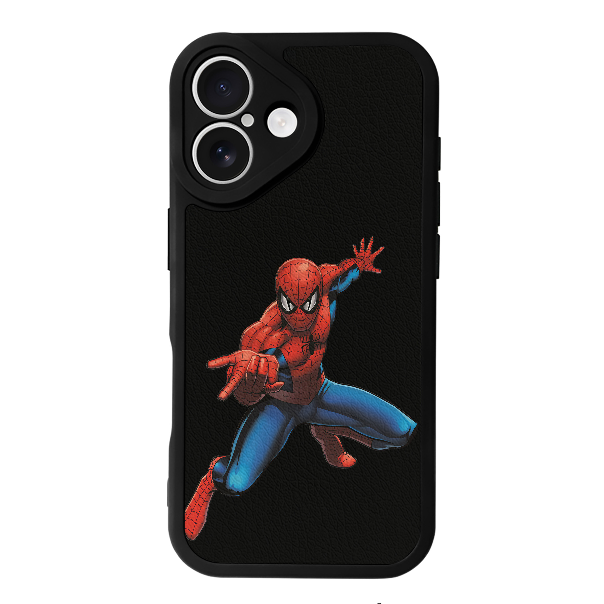 （画像用） Spider Man スパイダーマン 【iPhone 16シリーズ対応】シリコンスマホケース（レザー調） 材質：シリコン